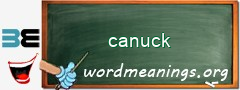 WordMeaning blackboard for canuck